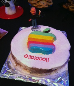 Apple Computer Ice Cream Cake with Steve Jobs Figurine Apple Computer Ice Cream Cake with Steve Jobs Figurine